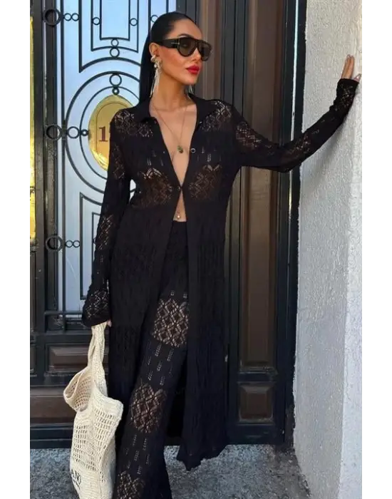 Omarı Zarif Ajurlu Uzun Hırka Takımı