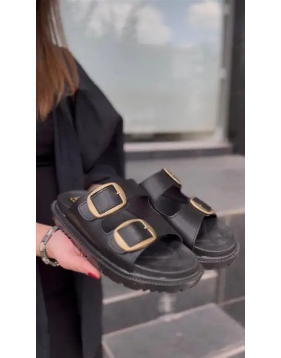 Omarı Siyah Günlük Kadın Terlik