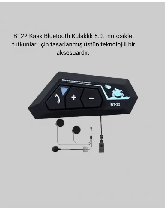 Bt22 Kask Bluetooth Kulaklık 5.0 Gürültü Engelleyici Ve Eller Serbest Kullanım