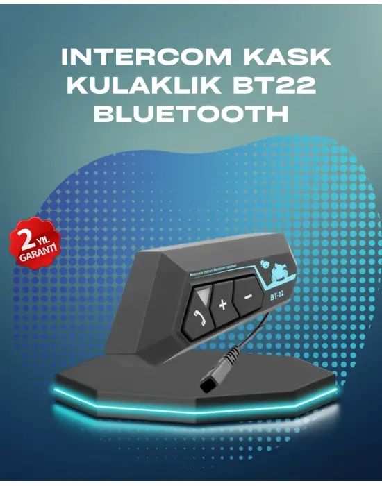 Bt22 Kask Bluetooth Kulaklık Su Geçirmez Motosiklet İletişim Sistemi