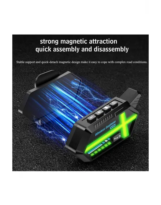 Bt26 Motosiklet Kask Kulaklık Bluetooth Rgb Işıklı 2 Eşleşme Özellikli 1000 Mah Intercom
