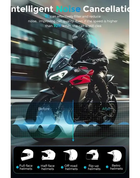 Bt68 Motosiklet Kask Bluetooth Kulaklık 1080p Kamera Ses Kontrolü Video Kayıt Özellikli İntercom