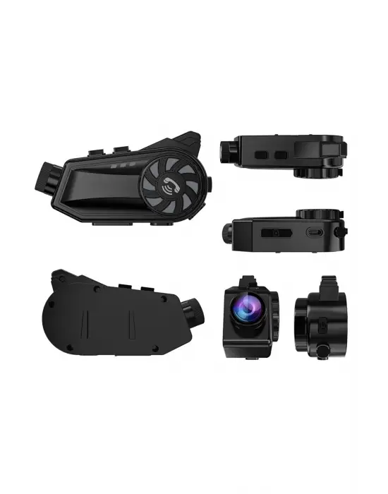 Bt68 Motosiklet Kask Bluetooth Kulaklık 1080p Kamera Ses Kontrolü Video Kayıt Özellikli İntercom
