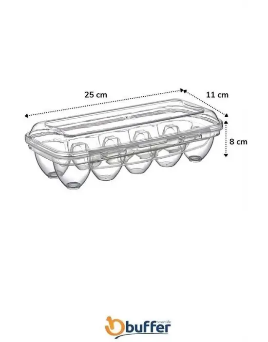 Omarı Kilitli Kapaklı Yumurtalık Saklama Kutusu - 10 Bölmeli Yumurta Kutusu