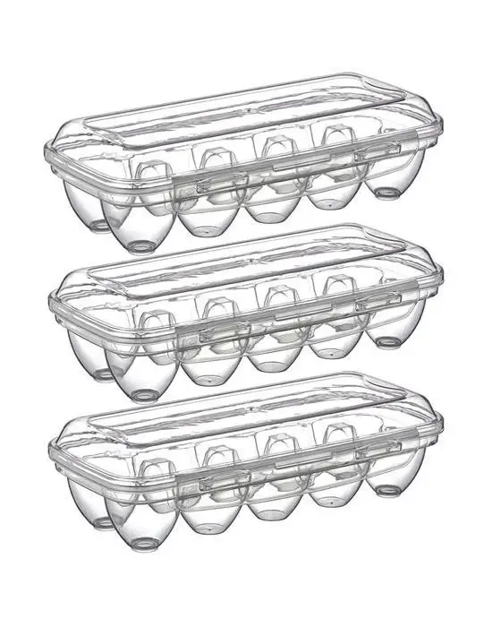 Omarı Kilitli Kapaklı Yumurtalık Saklama Kutusu - 10 Bölmeli Yumurta Kutusu