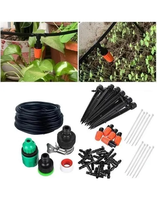 BUFFER® 10 Metre Bahçe Damlama Sulama Sistemi Seti Hortum ve Ek Parçaları