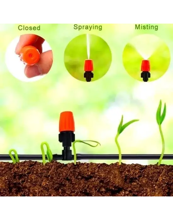 BUFFER® 10 Metre Bahçe Damlama Sulama Sistemi Seti Hortum ve Ek Parçaları