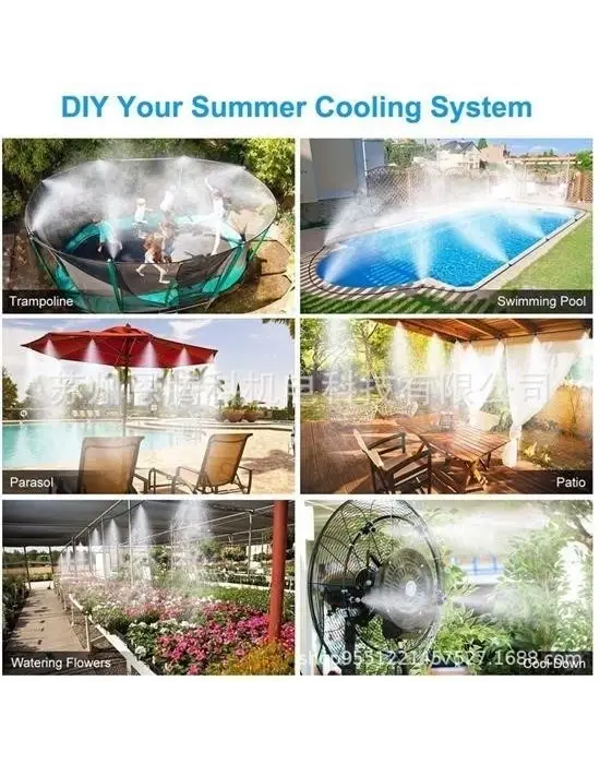 BUFFER® 10 Metre Kendin Yap Balkon Veranda Çardak Kamelya Sulama Serinletme ve Nemlendirme Sistemi