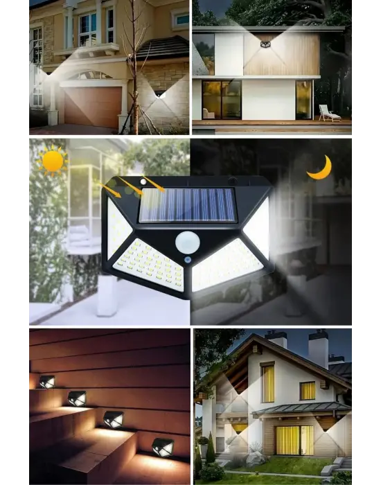 Omarı Sensörlü Solar Güneş Enerjili Bahçe Duvar Lambası