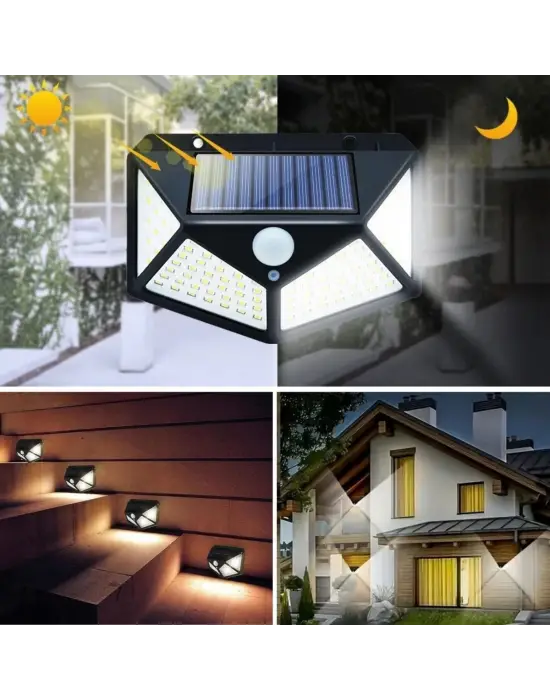 Omarı Sensörlü Solar Güneş Enerjili Bahçe Duvar Lambası