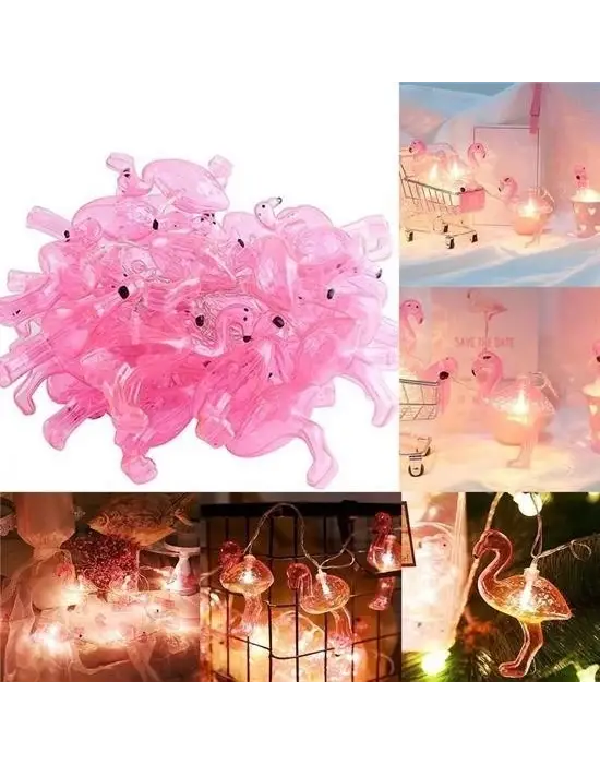 Omarı Dekoratif Led Flamingo Işık Zinciri - 1,5 Metre