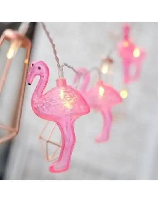 Omarı Dekoratif Led Flamingo Işık Zinciri - 1,5 Metre