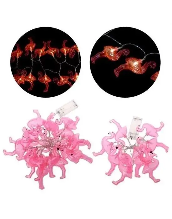 Omarı Dekoratif Led Flamingo Işık Zinciri - 1,5 Metre