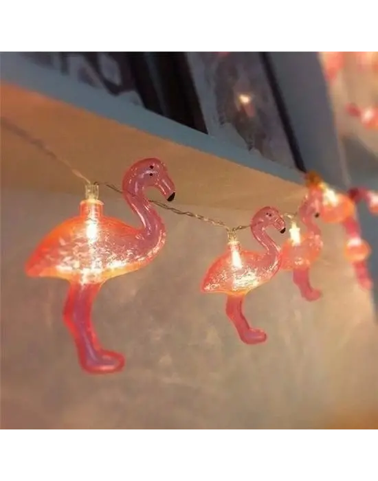 Omarı Dekoratif Led Flamingo Işık Zinciri - 1,5 Metre