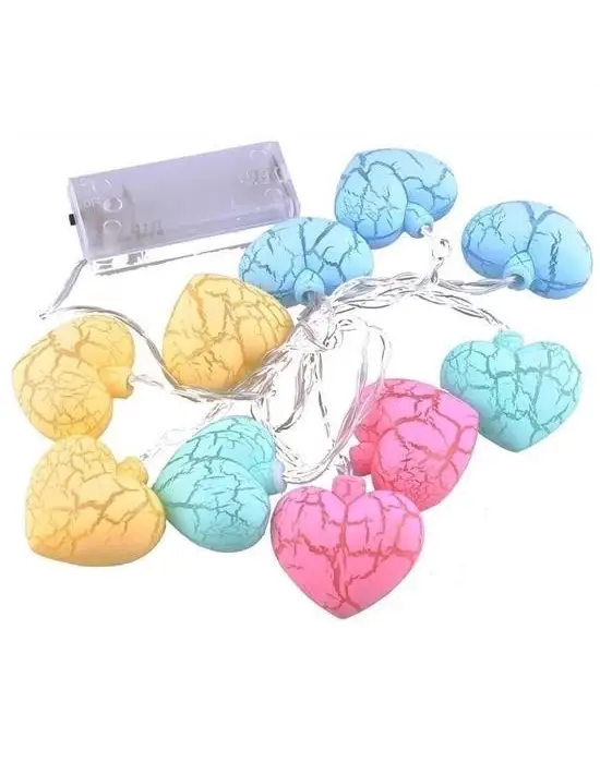 Omarı Renkli Kalp Şeklinde Dekoratif Dolama Led Aydınlatması