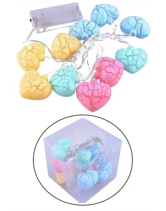 Omarı Renkli Kalp Şeklinde Dekoratif Dolama Led Aydınlatması