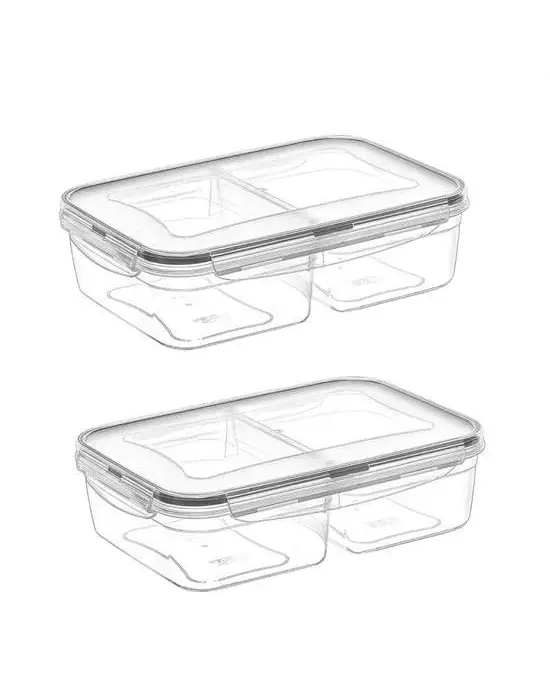 Omarı Pratik ve Kilitli 2 Bölmeli Erzak Saklama Kabı