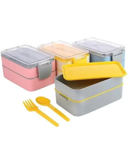 Omarı Çatal Kaşıklı 2 Bölmeli 900ml Beslenme Kabı