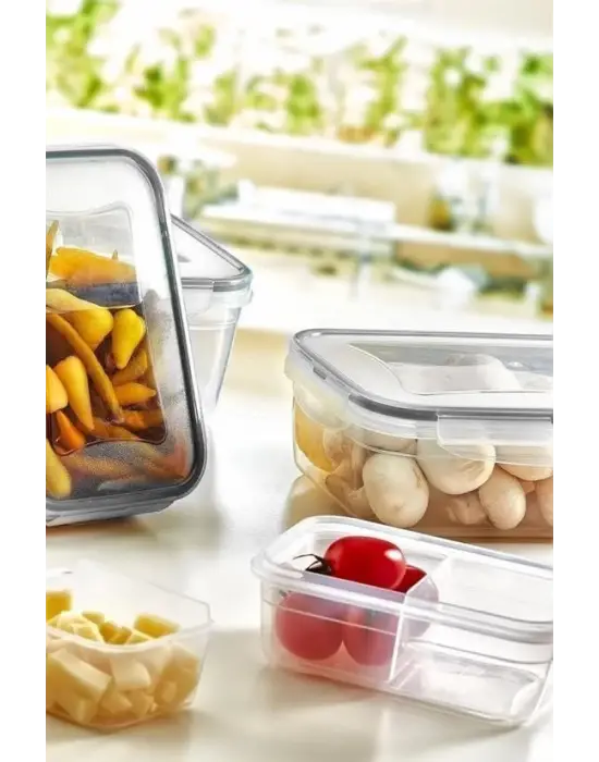 Omarı Sızdırmaz Contalı Kapaklı 1 Litre Erzak Saklama Kabı