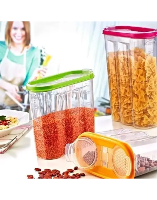 Omarı Modern ve Pratik Kapaklı Ölçekli Kuru Gıda Saklama Kutusu - 1,7 Litre