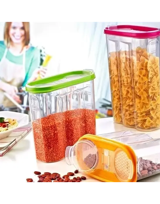 Omarı Pratik ve Kapasiteli Ölçekli Kuru Gıda Saklama Kutusu 2,4 Litre