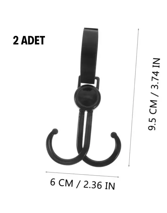 Omarı Çift Fonksiyonlu Bebek Arabası ve Bisiklet Eşya Taşıma Kanca