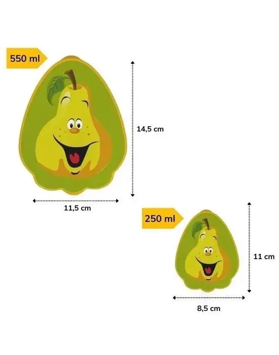 Omarı İç İçe Geçebilen Armut Model Saklama Kabı Seti