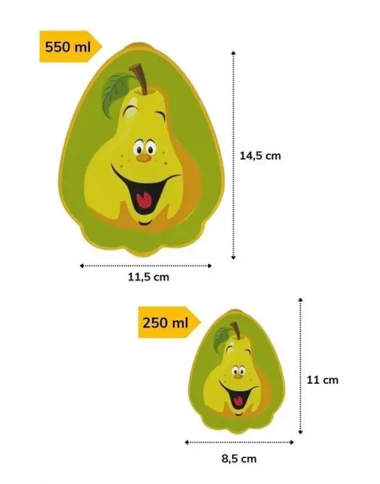 Omarı İç İçe Geçebilen Armut Model Saklama Kabı Seti