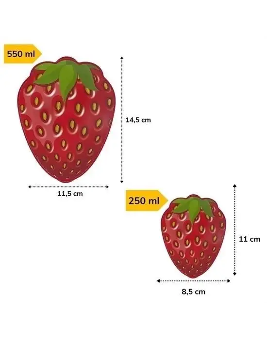 Omarı Çilek Model İç İçe Geçebilen Saklama ve Beslenme Kabı Seti