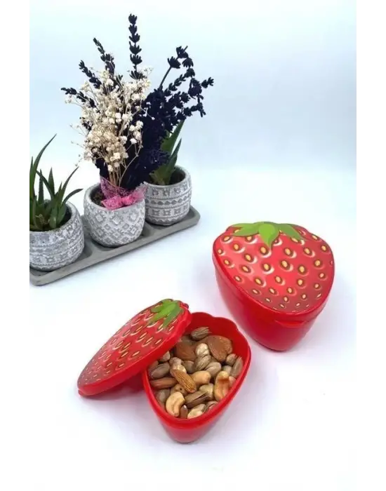 Omarı Çilek Model İç İçe Geçebilen Saklama ve Beslenme Kabı Seti