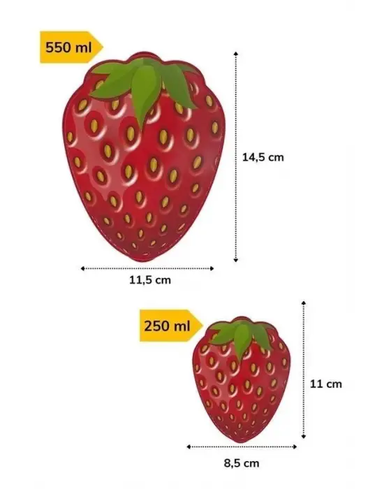 Omarı Çilek Model İç İçe Geçebilen Saklama ve Beslenme Kabı Seti