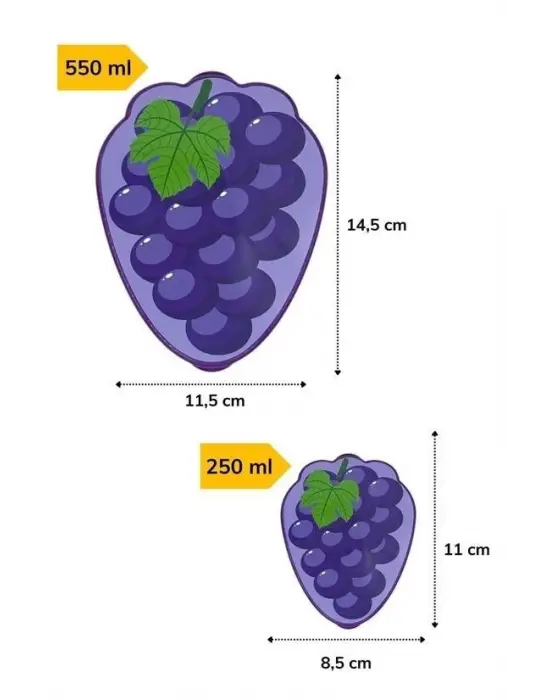 Omarı İç İçe Geçebilen Üzüm Model Saklama Kabı Seti