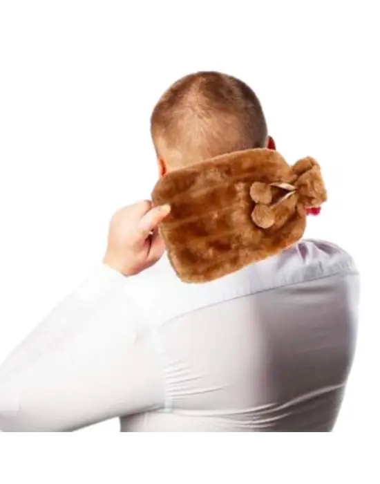 Omarı Ponponlu Peluş Sıcak Su Torbası 2 Litre Kapasiteli