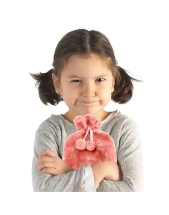 Omarı Ponponlu Peluş Sıcak Su Torbası 2 Litre Kapasiteli