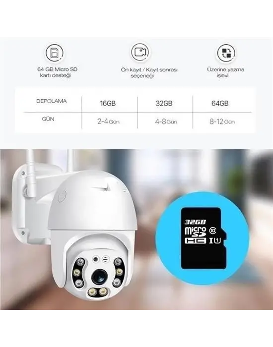 Omarı Ultra HD Su Geçirmez WiFi Güvenlik Kamerası