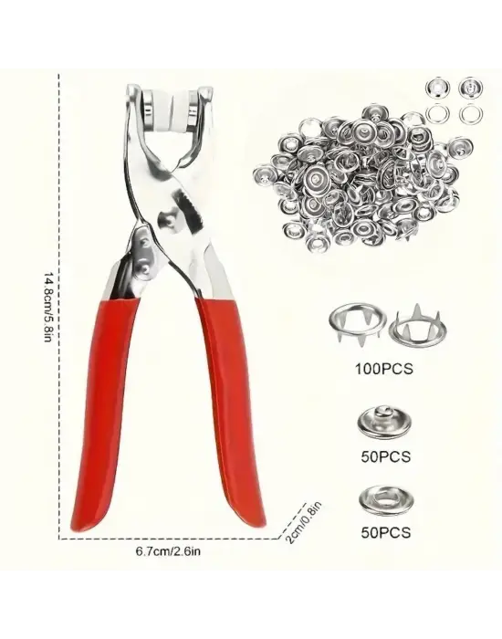Omarı Paslanmaz Çelik Çıtçıt ve Pense Seti
