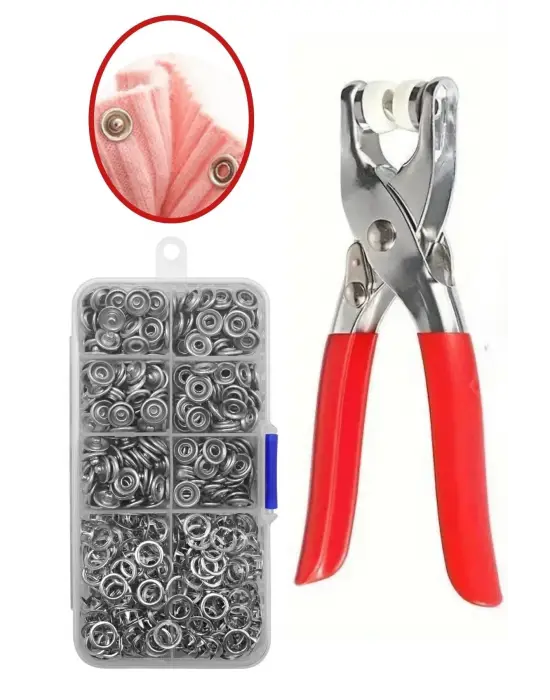 Omarı Paslanmaz Çelik Çıtçıt ve Pense Seti