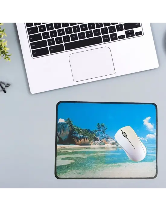 Omarı Manzara Ada Desenli Mouse Pad - 25x32 cm Boyutunda