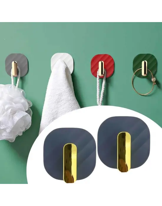 Omarı Yapışkanlı Retro Askılık Dolap Kapak Kulpu Gri