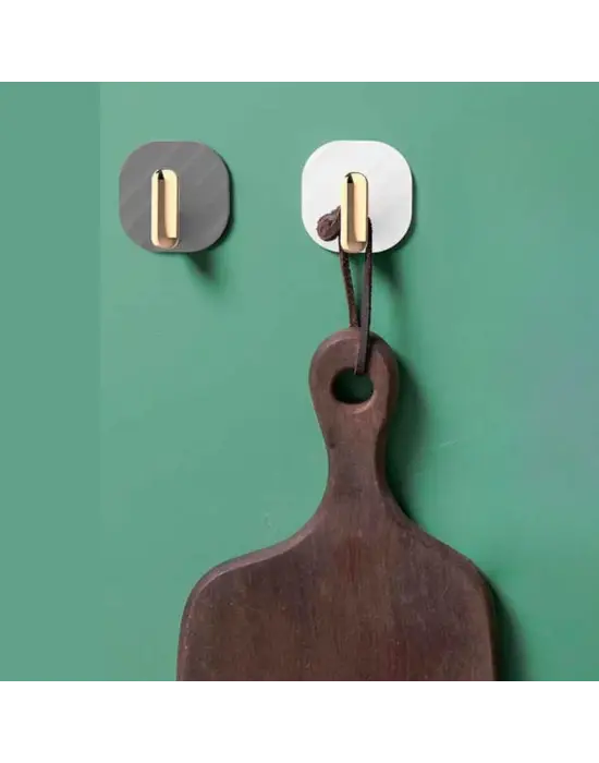 Omarı Yapışkanlı Retro Askılık Dolap Kapak Kulpu Gri