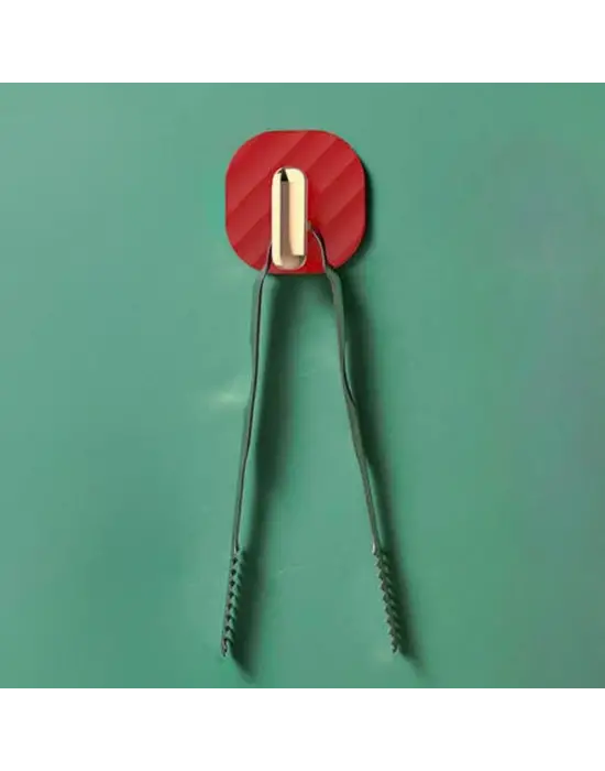 Omarı Yapışkanlı Retro Askılık Kapak Kulpu - Kırmızı