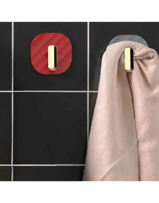 Omarı Yapışkanlı Retro Askılık Kapak Kulpu - Kırmızı