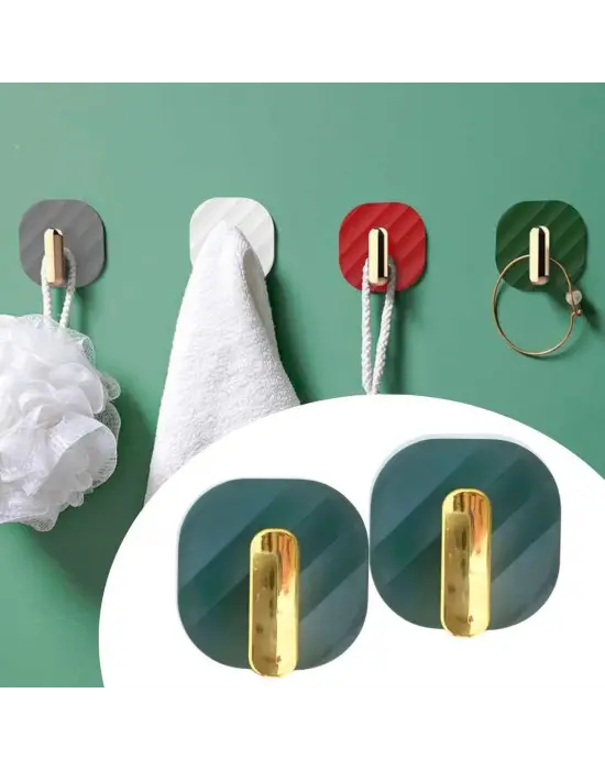 Omarı Yapışkanlı Retro Askılık Dolap Kapak Kulpu Yeşil