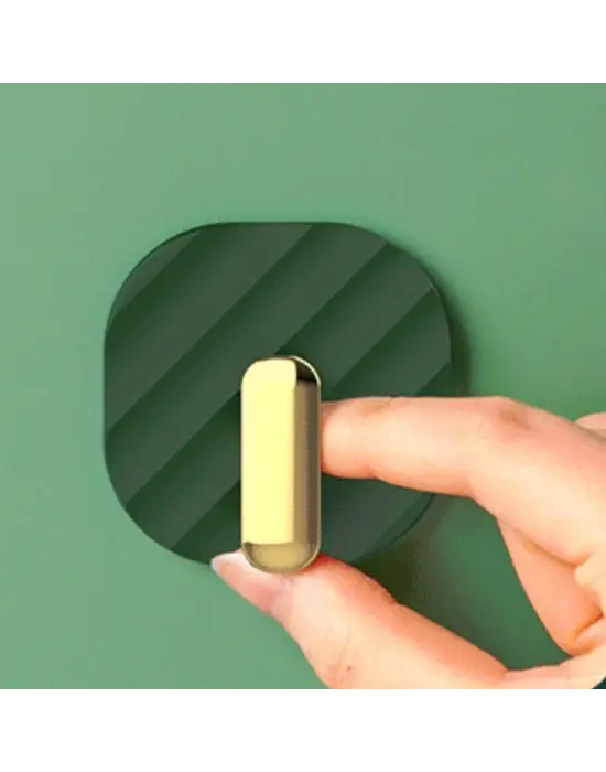 Omarı Yapışkanlı Retro Askılık Dolap Kapak Kulpu Yeşil