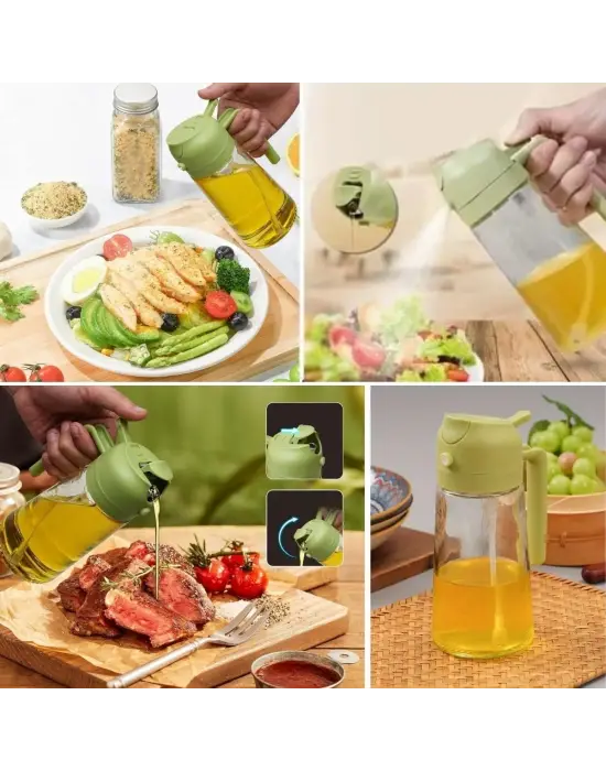 Omarı Cam Yağ Püskürtücü ve Yağ Dökücü Sprey - Pratik Mutfak Aracı