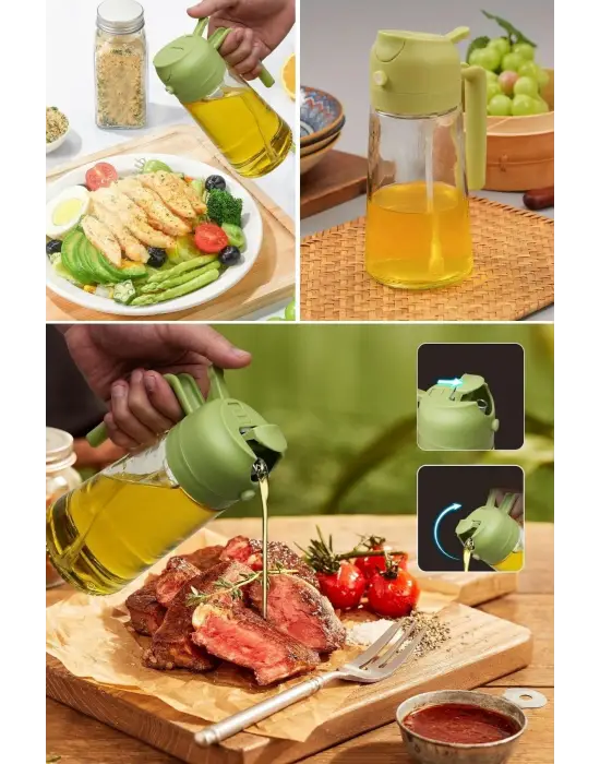 Omarı Cam Yağ Püskürtücü ve Yağ Dökücü Sprey - Pratik Mutfak Aracı