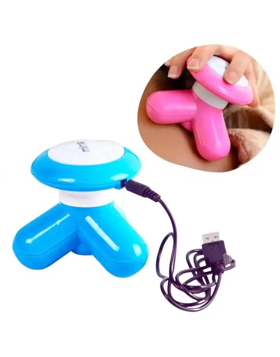 BUFFER® 3 Başlıklı Titreşimli USB Şarjlı Mini El Masaj Aleti