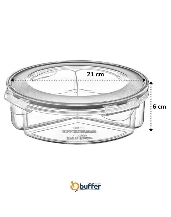 Omarı 3 Bölmeli Sızdırmaz Contalı Erzak Saklama Kabı