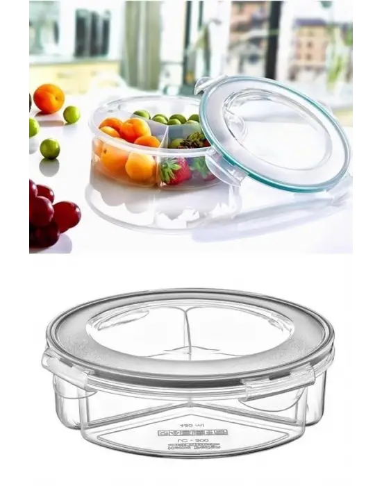 Omarı 3 Bölmeli Sızdırmaz Contalı Erzak Saklama Kabı