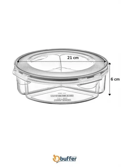 Omarı 3 Bölmeli Sızdırmaz Contalı Erzak Saklama Kabı